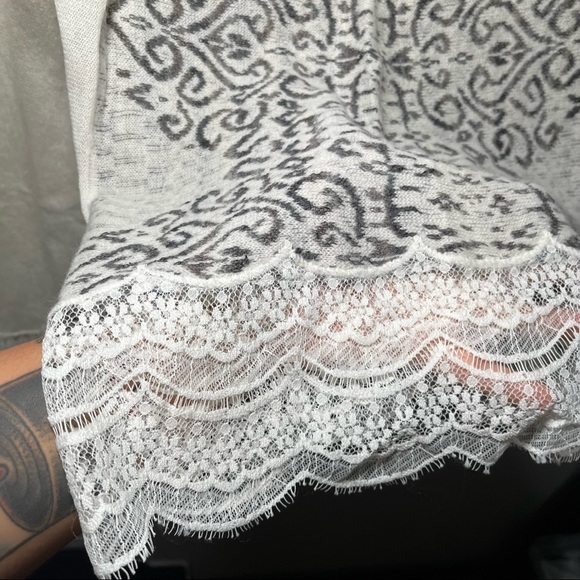 Free people angora wool blend sweater with lace trim - Picture 10 of 14